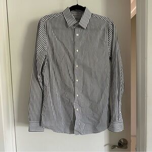 EXPRESS - Men’s Extra Slim Button Down - SMALL - Black White Stripe